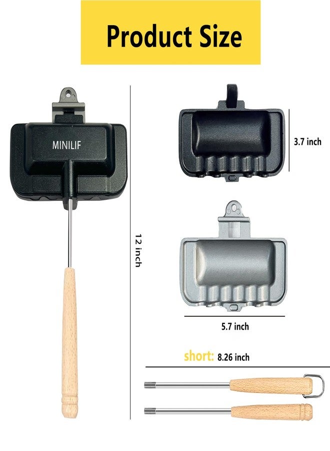 MINILIF Portable Hot Sandwich Maker - Ideal for Home & Outdoor Use, Sandwich & Hobo Pie Maker, Breakfast Skillet Flip Pan - Image 2